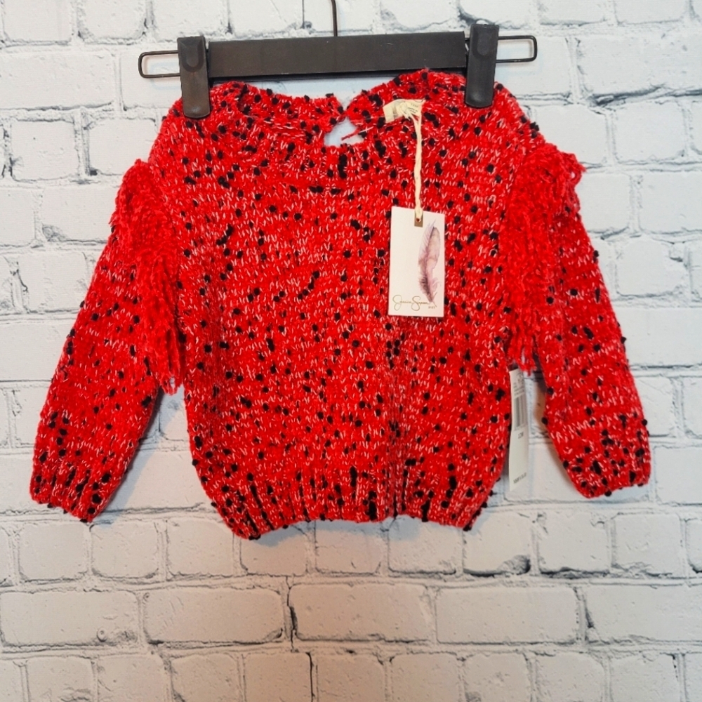 NWT Jessica Simpson Baby Size 12M  Knit Sweater with Fringe Details